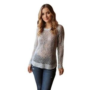 American Eagle Open-Knit white  Sweater